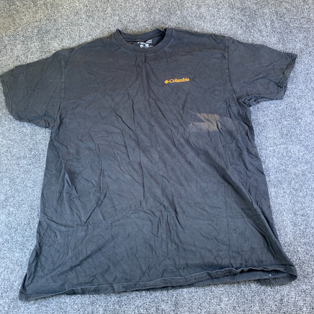 Columbia Sportswear T-Shirt Mens 2XL Black Bear Graphic Cotton Short Sleeve
